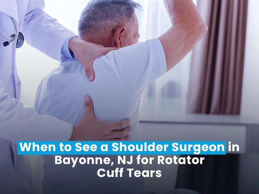 Physician performing a physical shoulder examination