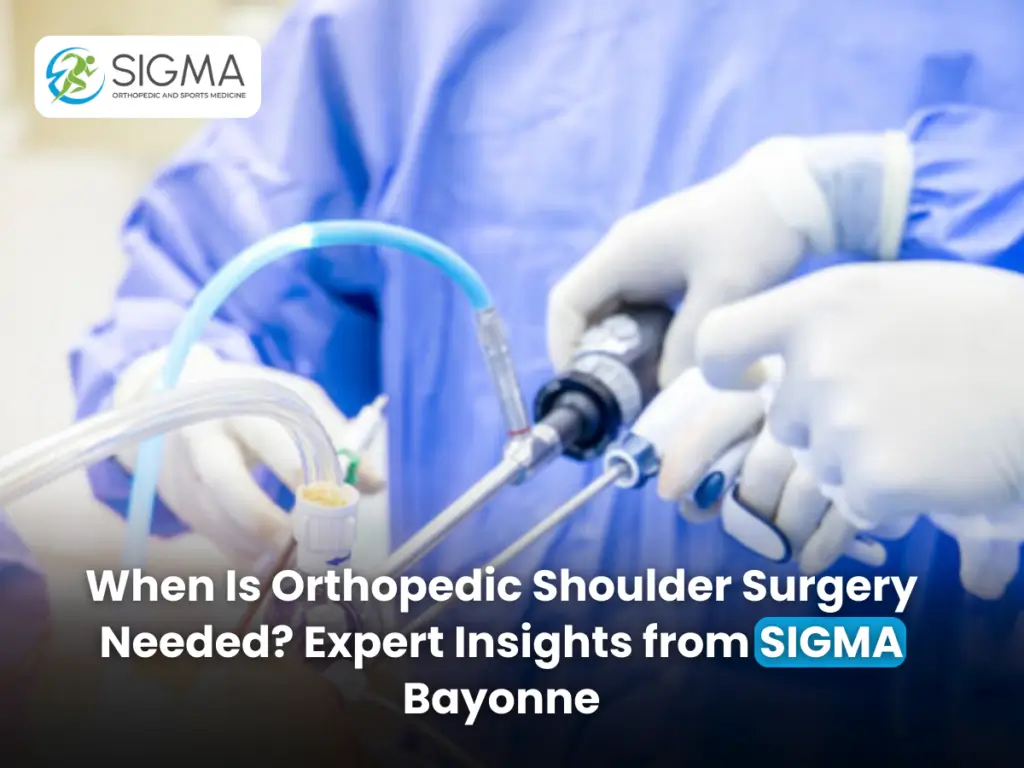Educational banner for SIGMA Bayonne orthopedic shoulder surgery.
