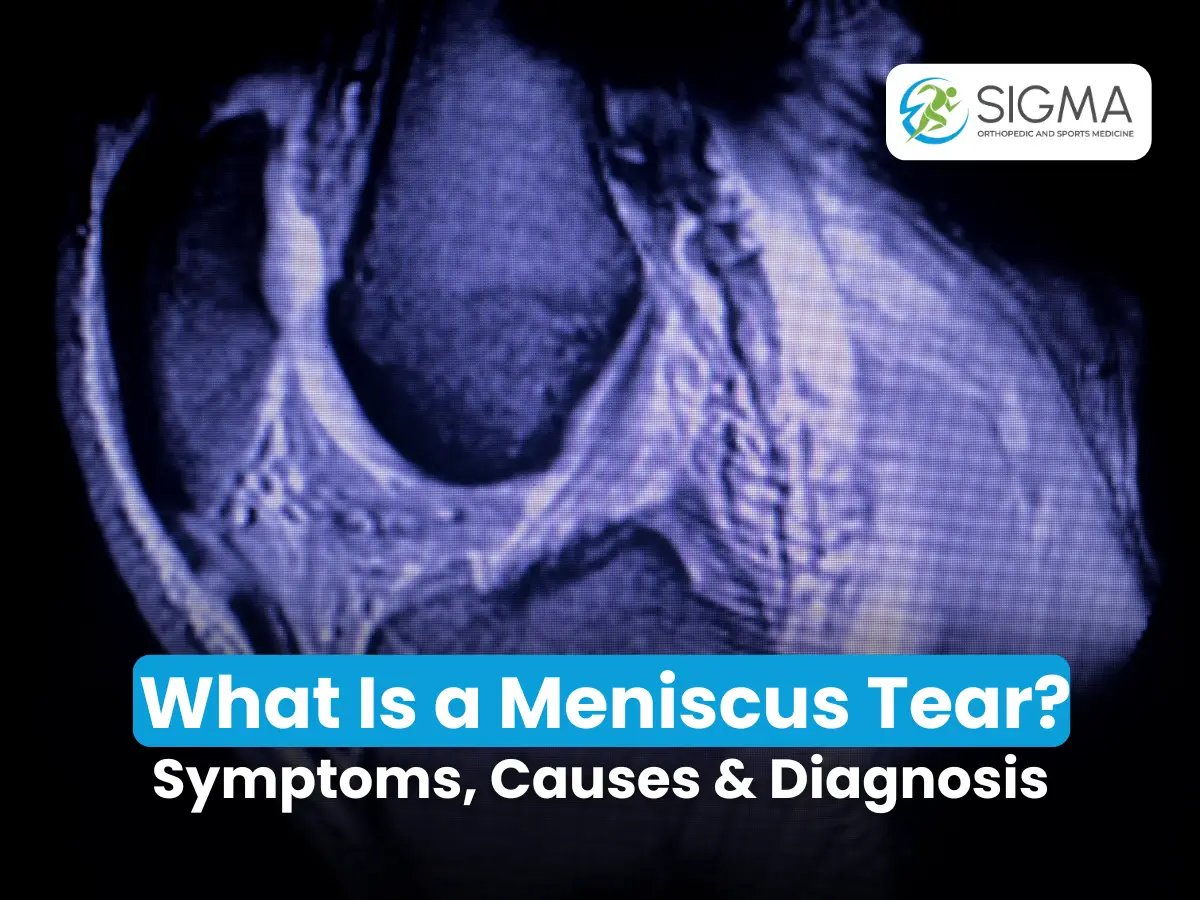 Knee MRI scan illustrating meniscus tear symptoms causes and diagnosis